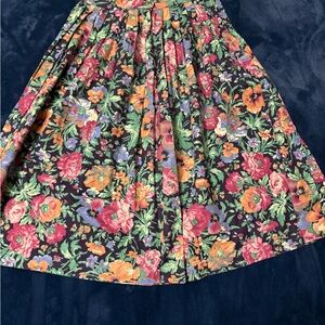 Vintage  Floral A-Line Midi Skirt Handmade